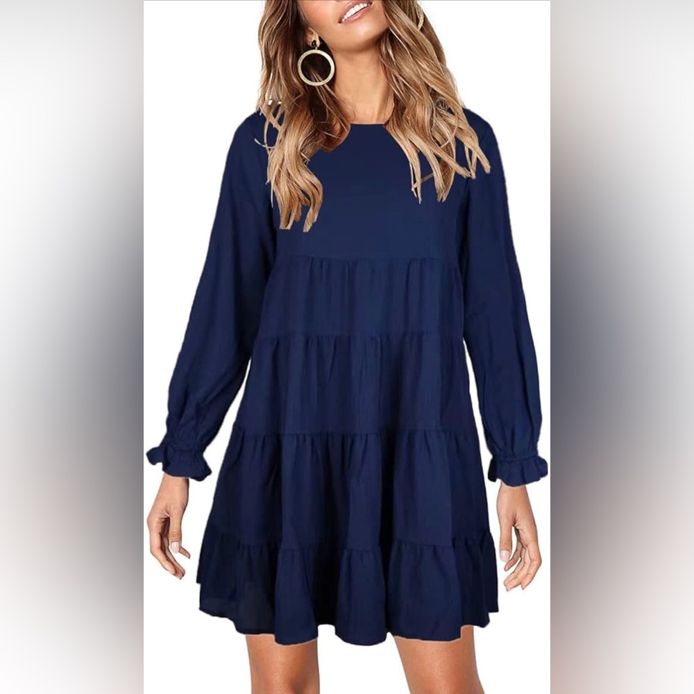 194. XL Joteisy Women’s Summer Ruffle Sleeve Round Neck Loose Fit Casual Swing